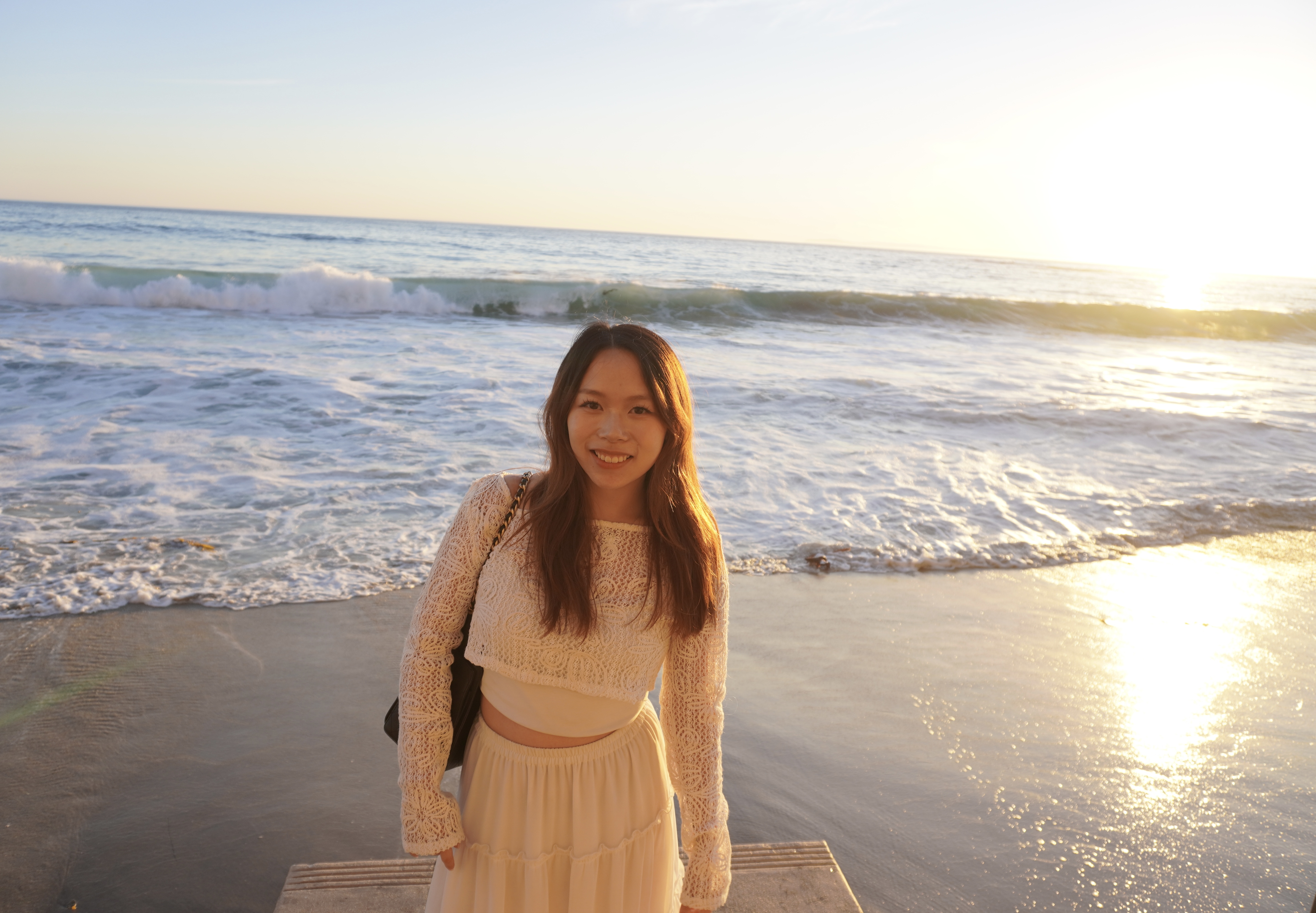 Sydnie at the beach at sunset